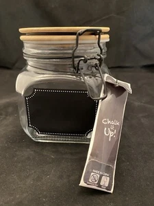 NEW  HOME ESSENTIALS CHALK IT UP  WRITE ON SMALL CANISTER  with Chalk - Picture 1 of 8
