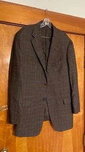 ZANELLA MENS BLAZER SIZE 44 GRAY GLEN CHECK PLAID SPORT COAT SUIT JACKET - Picture 1 of 7