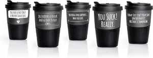 Pechkeks Misfortune Cookies Kaffee Thermobecher to go Porzellan mit Deckel - Bild 1 von 7