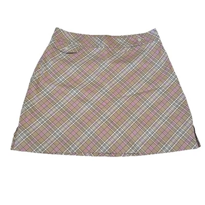 Lady Hagen женщин юбка юбка размер 6 розовый геометрический клетку карманы молнии - Изображение 1 из 4