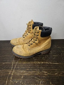 Timberland Wheat All Over Print Logo Limited Edition Boots Size 9 - Picture 1 of 11