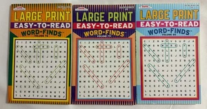 Lot (3) Kappa LARGE PRINT Easy-To-Read Word-Finds Puzzle Books Vol. 76, 79 & 80 - Picture 1 of 1