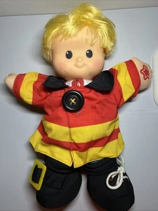 Fisher Price Little People Anziehen lernen sprechender Feuerwehrmann Feuerwehrmann Eddie Arbeit - Bild 1 von 9