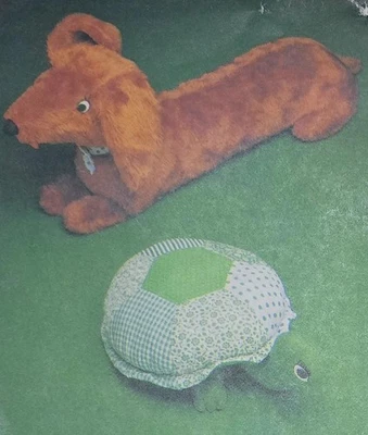 1970s Dachshund Draft Excluder Tortoise Turtle Toy Style 2784 Sewing Pattern - Image 1 of 3