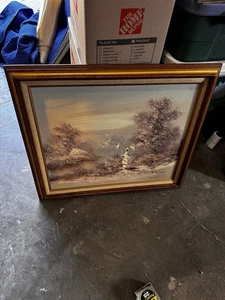 Original R. Hartman Framed Oil Painting on Canva  Landscape Framed Signed p0 - Bild 1 von 8