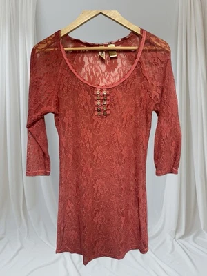 Blusa Top BKE Hebilla Coqueta Hada Encaje Transparente Rosa Talla L Foto 1 de 4