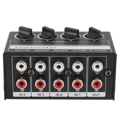 4 Kanal Stereo Audio Mixer UnterstüTzt Cinch Eingang und Ausgang Passiver  7210 - Bild 1 von 4