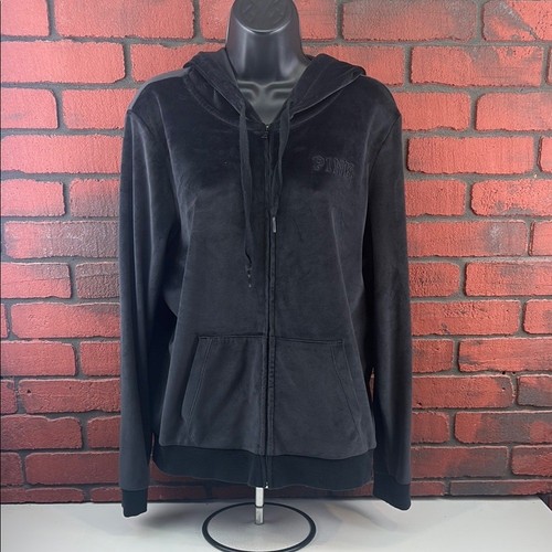 UNDERCOVER Felpa con cappuccio rosa Victoria Secret nera full zip grande