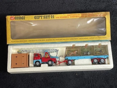 Corgi Toys Chipperfield Circus Gift Set 21 MINT IN ORIIGNAL BOX - Crane Trailer - Image 1 of 4