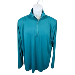 Reel Life Performance Pullover Herren Large Langarm 1/4 Reißverschluss türkis sportlich /B51 - Bild 1 von 6