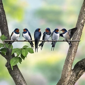 Metal Birds on A Branch Minimalist Wall Sculpture for Bedroom Garden Patio - Picture 1 of 5