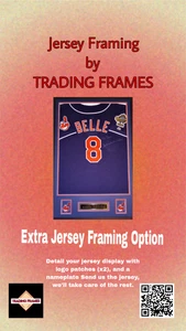 Custom Jersey Framing - Sports Display With 2 Logo Patches Nameplate Frame - Picture 1 of 7