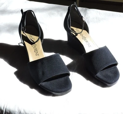 Sandalias Yves Saint Laurent para mujer de nailon con correa al tobillo talla 6 hechas en Italia envío gratuito Foto 1 de 4
