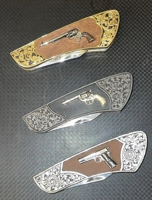 FRANKLIN MINT Colt Collector Knives, each knife features a Colt Model set of 3 - Image 1 of 4