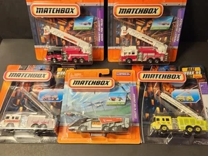 Lot of 5 Matchbox Working Rigs 2008-2009 Fire trucks Pierce, Colet VHTF - Picture 1 of 11
