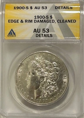1900 S Morgan Silver Dollar ANACS AU Details Tough Date Morgan - Image 1 of 4