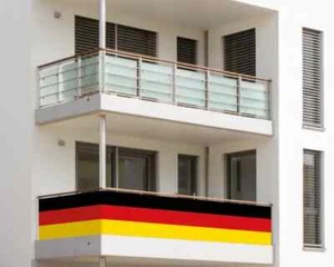 Bandera XXL balcón contorno Alemania protección de la vista del balcón EM 2024 decoración Amscan - Imagen 1 de 1