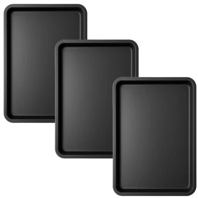 3 X Non-Stick Baking Tray Bakeware Oven Sheet Roasting Tin Pan Loaf 32cm UK B&H - Image 1 of 4