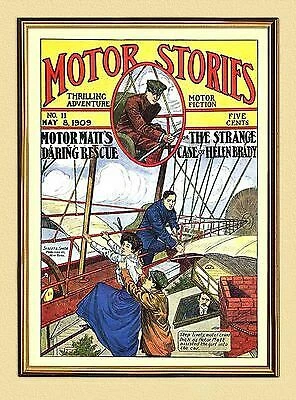 KULTPLAKAT Motor Stories HELEN BRADY AIRPLANE SHIPS JACHT XL 218 im Goldrahmen - Bild 1 von 1