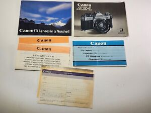 Vintage Canon AE-1 Camera and Canon FD Lenses in a Nutshell Manuals / Booklets