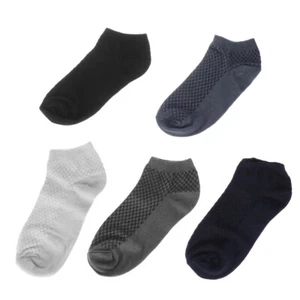 5 Pairs Men Ankle Low Cut Socks Breathable Comfy Casual Non-Slip Socks - Picture 1 of 12