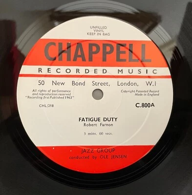 10” LIBRARY 78: ROBERT FARNON / JAZZ GROUP - Fatigue Duty. CHAPPELL. C.800 - Image 1 of 2