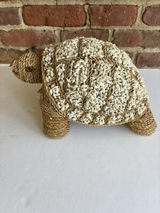 Cuerda de rafia tejida de mimbre y concha decoración de tortugas costeras playa decoración de casa - Imagen 1 de 6