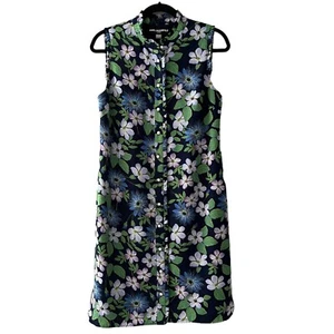 Karl Lagerfeld Dress Size 6 Floral Pearl Button Midi Wedding Resort Vacation EUC - Picture 1 of 6