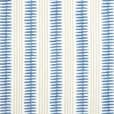 Thibaut Indo Stripe in Navy 100% Linen 3/4yd piece - Image 1 of 2