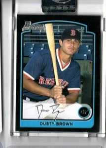 2003 Bowman Uncirculated Silver Red Sox Baseball Card #184 Dusty Brown 115/250