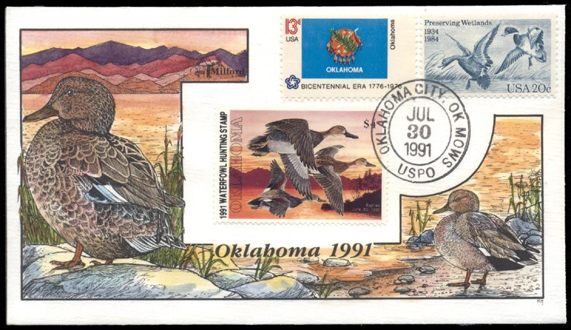 Duck FDC - OK12 1991 Oklahoma - Image 1 of 1