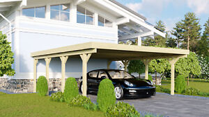 Karibu Doppelcarport Classic 3 inkl. Stahldachplatten aus Holz Unterstand