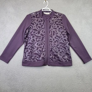 Simonton Says Women’s Jacket Size Large Purple Full Zip Long Sleeve High Neck - Picture 1 of 15
