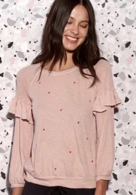 Sundry Blouson Hearts Top in Pink. NWT. Size (1). Retail- $148 - Image 1 of 4