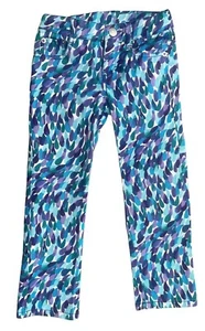 Gymboree Girls Size 4 Stretch Denim Jeans Purple White Blue Pockets flaw - Picture 1 of 6