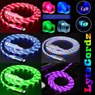 LED Light Up Charging Charger Cable USB Data Cord iPhone Android Type C Phone