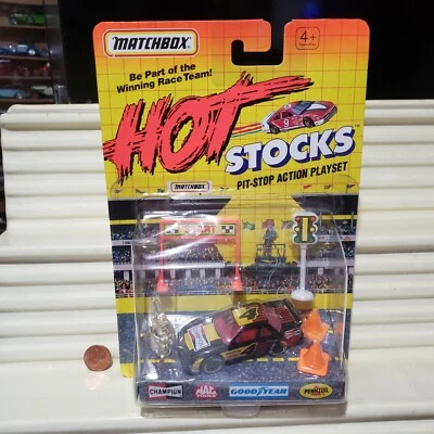 Matchbox Black #4 CHEVY LUMINA Hot Stocks Pit Stop PlaySet Nu in Sealed BubblPak - Image 1 of 2
