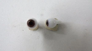 Brown 7 MM Brown Mouth Blown Eyes for Antique Doll - Picture 1 of 2