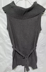 Maglione smanicato Banana Republic collo cappuccio donna taglia M grigio con fascia - Foto 1 di 3