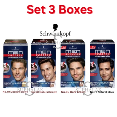 3x Kit de tinte de cabello profesional Schwarzkopf Men Success 40, 50, 60, 70 elegir Foto 1 de 4