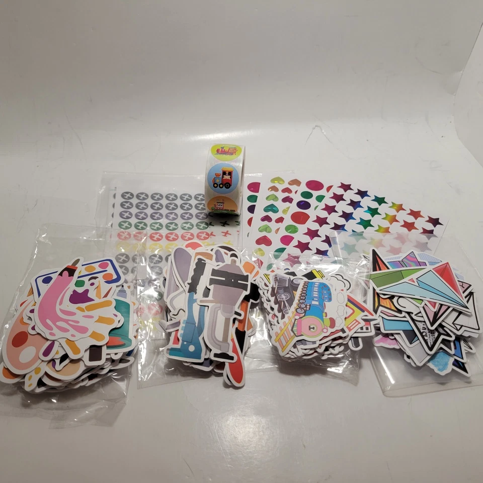 Lote de pegatinas/calcomanías - arte, trenes, aviones, avión de papel, herramientas, holográfico  Foto 1 de 4