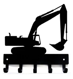 Excavator Key Holder Rack Wall Hanger 5 Hooks, Made in USA Metal SM 6" wide - Picture 1 of 5
