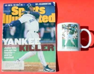 R&N China 1995 Topps KEN GRIFFEY JR Baseball Coffee Cup Mug  Sports Illustrated - Image 1 of 4