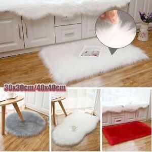 Square Hairy Fur Rugs Fluffy Sofa Cushion Rugs Soft Plush Carpet  Home