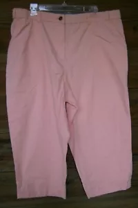 Woman Within Capri Pants Size Plus 18W Pink Freedom Stretch Elastic Waist 38-41 - Picture 1 of 17
