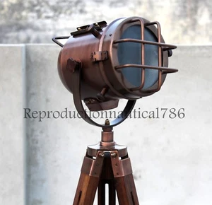 Vintage Nautical Industrial Modern Spot Light Floor Lamp With Tripod Decorative  - Picture 1 of 19