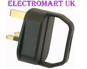EASY PULL 13A 13 AMP MAINS PLUG BLACK WITH HANDLE FOR EXTRA EASE - Picture 1 of 1