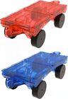 Mag-Genius Tiles Car Truck Train Magnet Building Tile Toy Add On, Red/Blue Pc