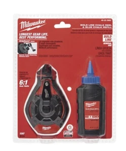 Milwaukee (100’/30m) bold line chalk reel & blue chalk refil (48-22-3982) - Picture 1 of 4
