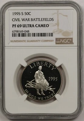 1995-S Civil War 50C NGC PF 69 Ultra Cameo Modern Commemorative Half Dollar - Image 1 of 4